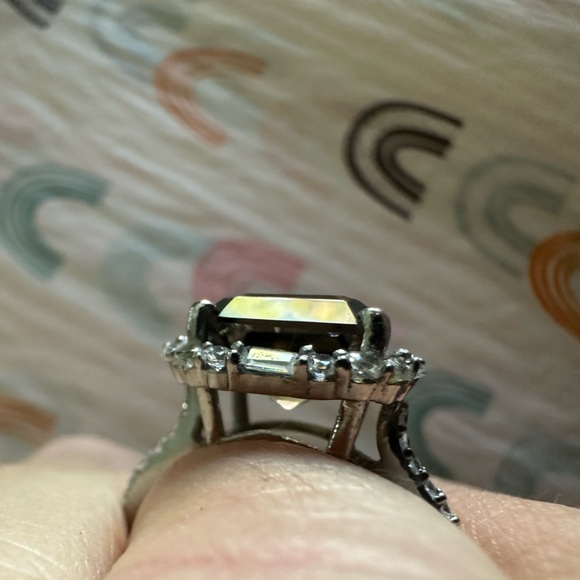 🌼 Etsy Smoky quartz ring with 925 stamped sterling silver size 7 - Picture 4 of 10